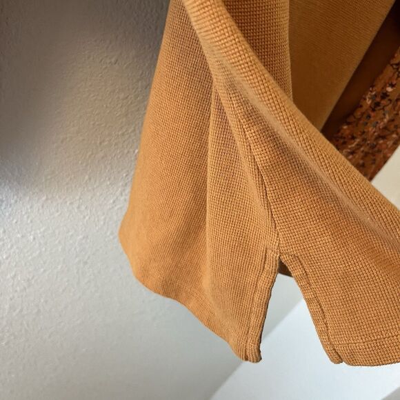 Anthropologie Women's Thermal Top Size Small Floral Sleeve Brown Boho Autumnal - Picture 8 of 16